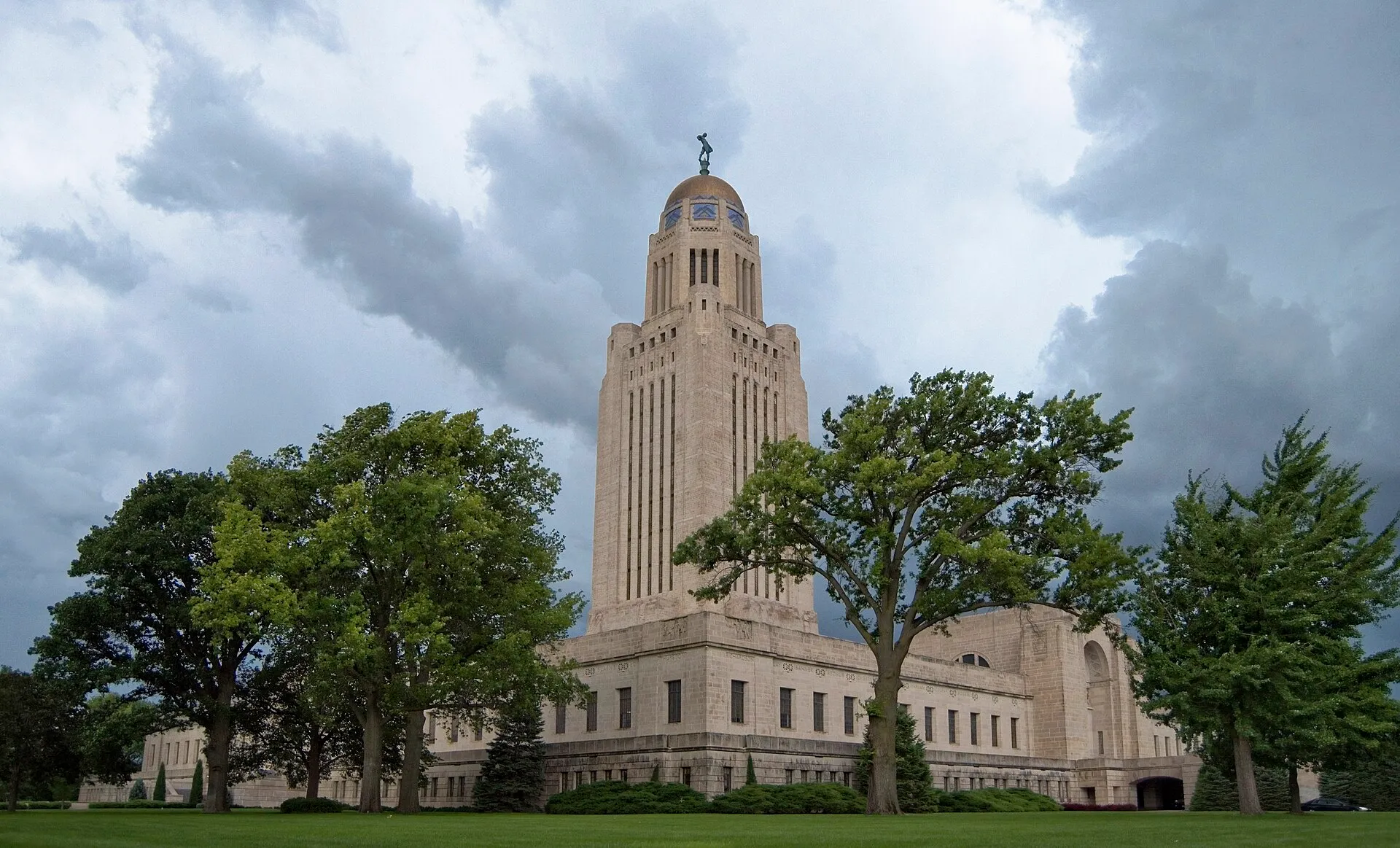 The Nebraska State Capitol tower in Lincoln